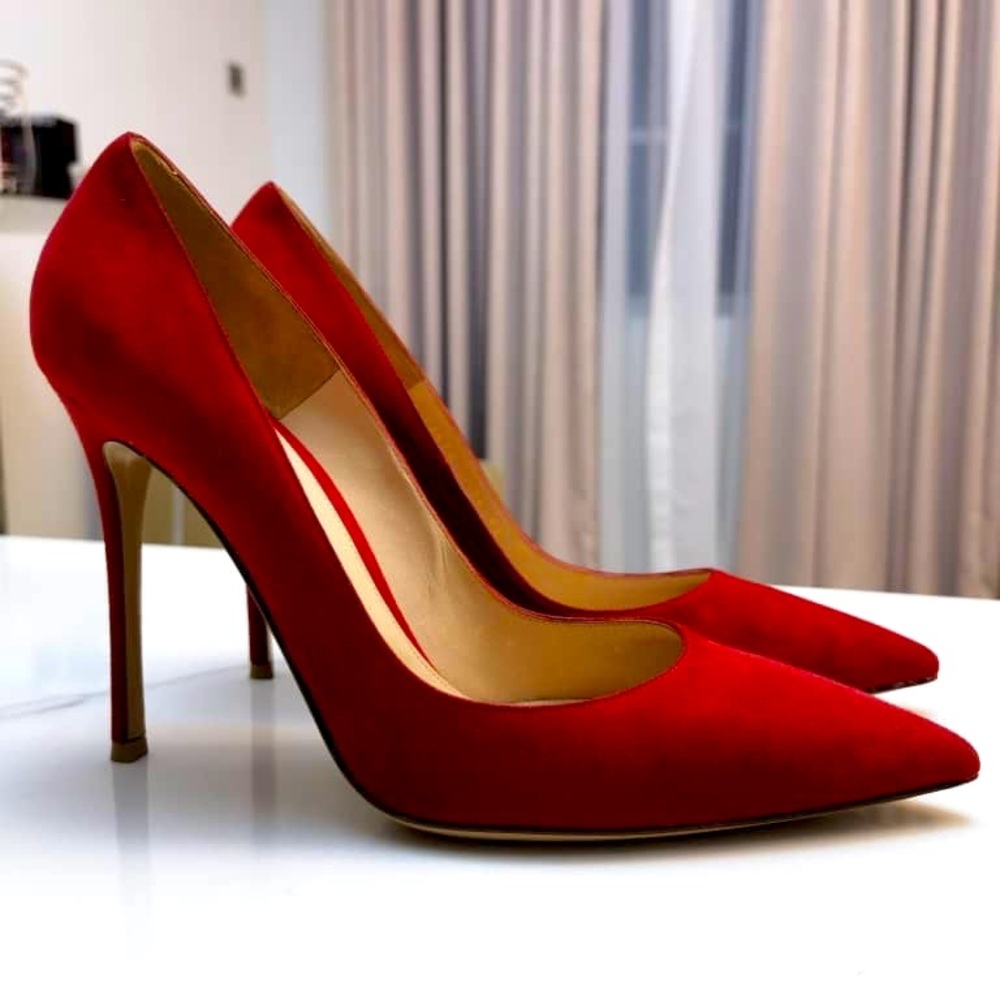 Gianvito Rossi Red Suede Heels